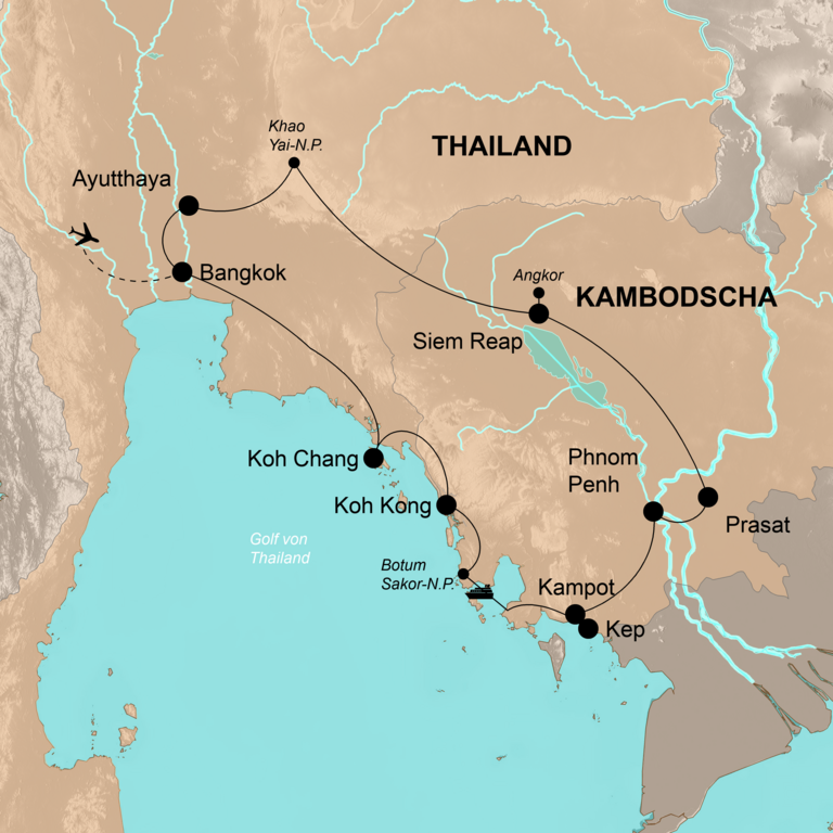 Rundreise ThailandKambodscha Dschungel, Tempel, Badefreuden WORLD